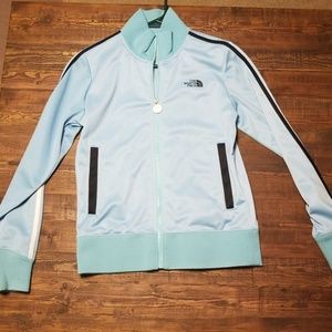 Light blue north face zip up
